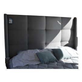 Cabecera Velvet king size tapiz gris.